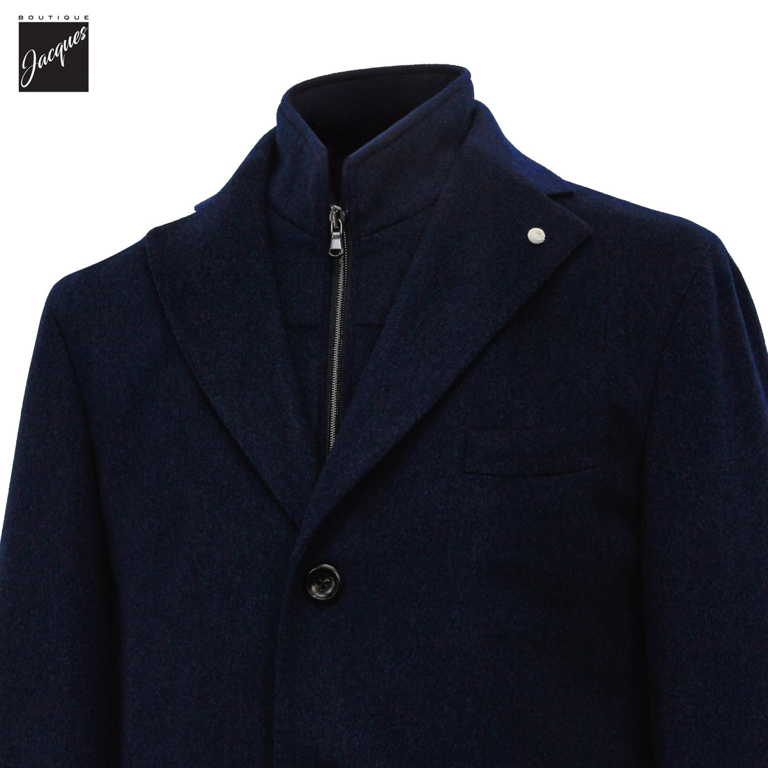 Manteau en Laine et Cachemire Gris Anthracite Colombo Thermo HydroTech - Luigi Bianchi Mantova