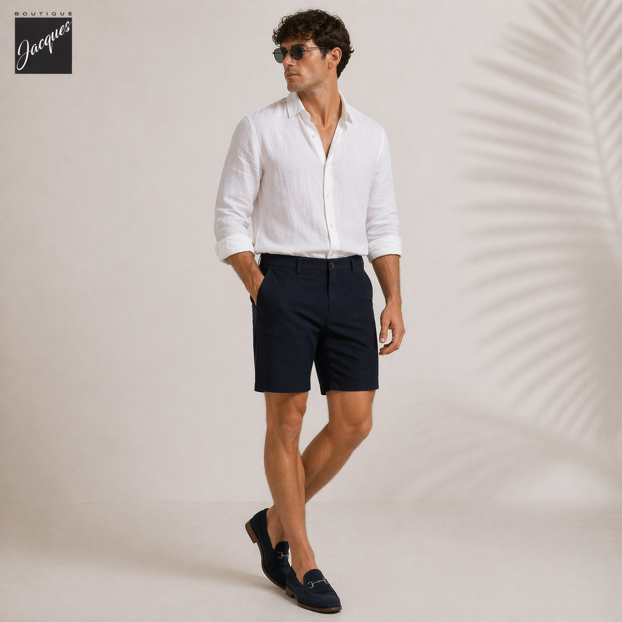 Navy Blue XSoft Modal-Cotton Stretch Bermuda Shorts - Paul & Shark - Boutique Jacques International