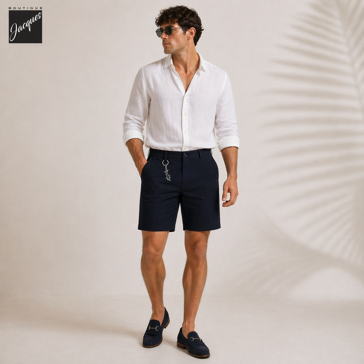 Navy Blue XSoft Modal-Cotton Stretch Bermuda Shorts - Paul & Shark - Boutique Jacques International