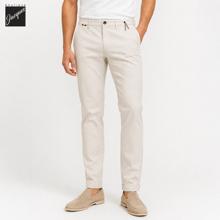 Bone Gaberdine Stretch Torino Slim Fit Chino Pants - Mason's - Boutique Jacques International