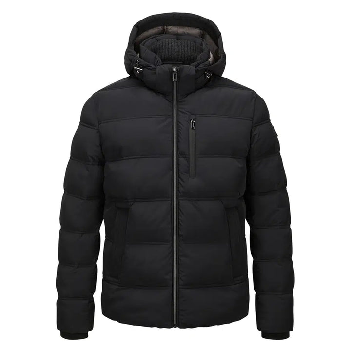 Black Technical Puffer Winter Coat with Removable Hood - Milestone