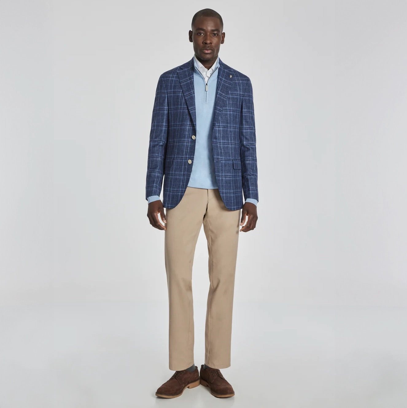Blue Tonal Glen Check Midland Contemporary Fit Sport Coat - Jack Victor