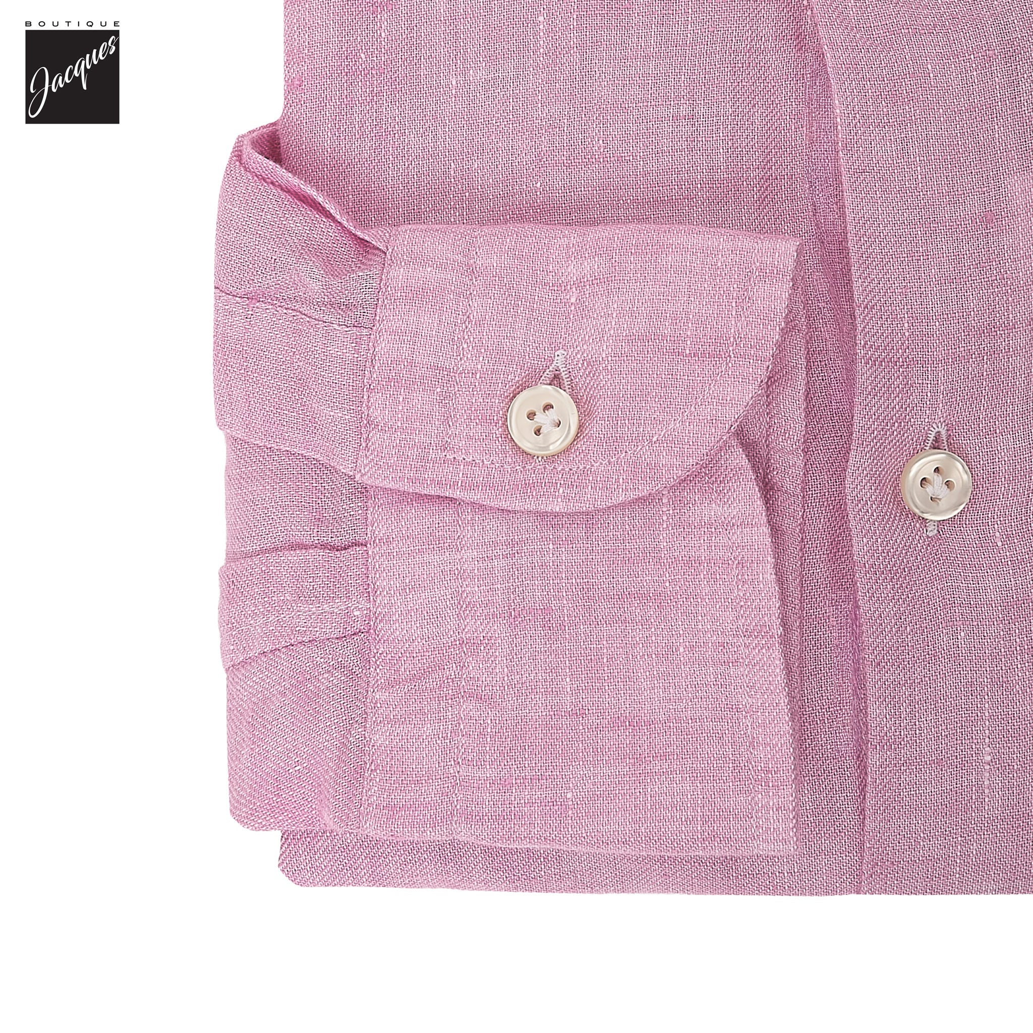 Pink Garment-Dyed Linen Modern Fit Casual Shirt - SONRISA - Boutique Jacques International