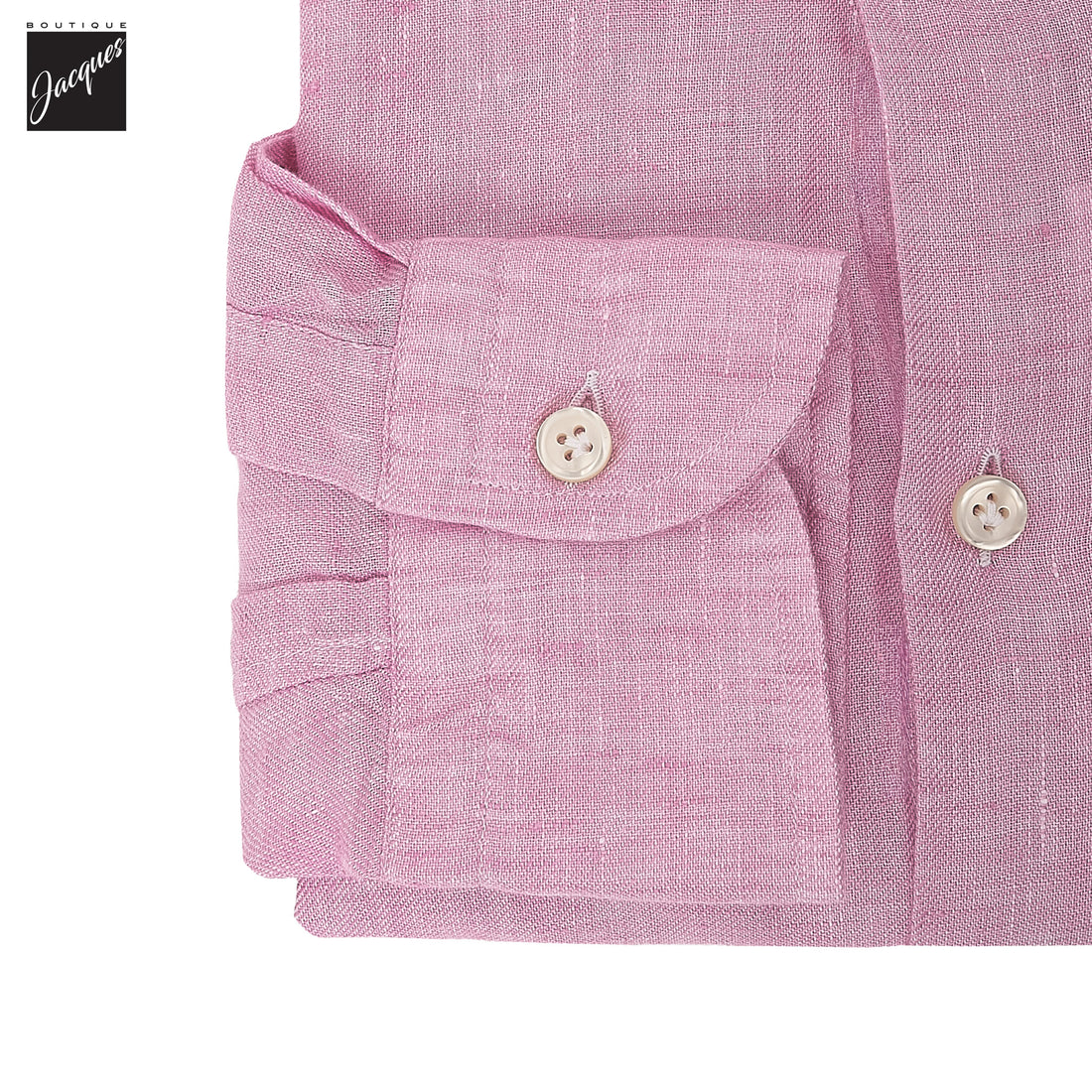 Pink Garment-Dyed Linen Modern Fit Casual Shirt - SONRISA - Boutique Jacques International