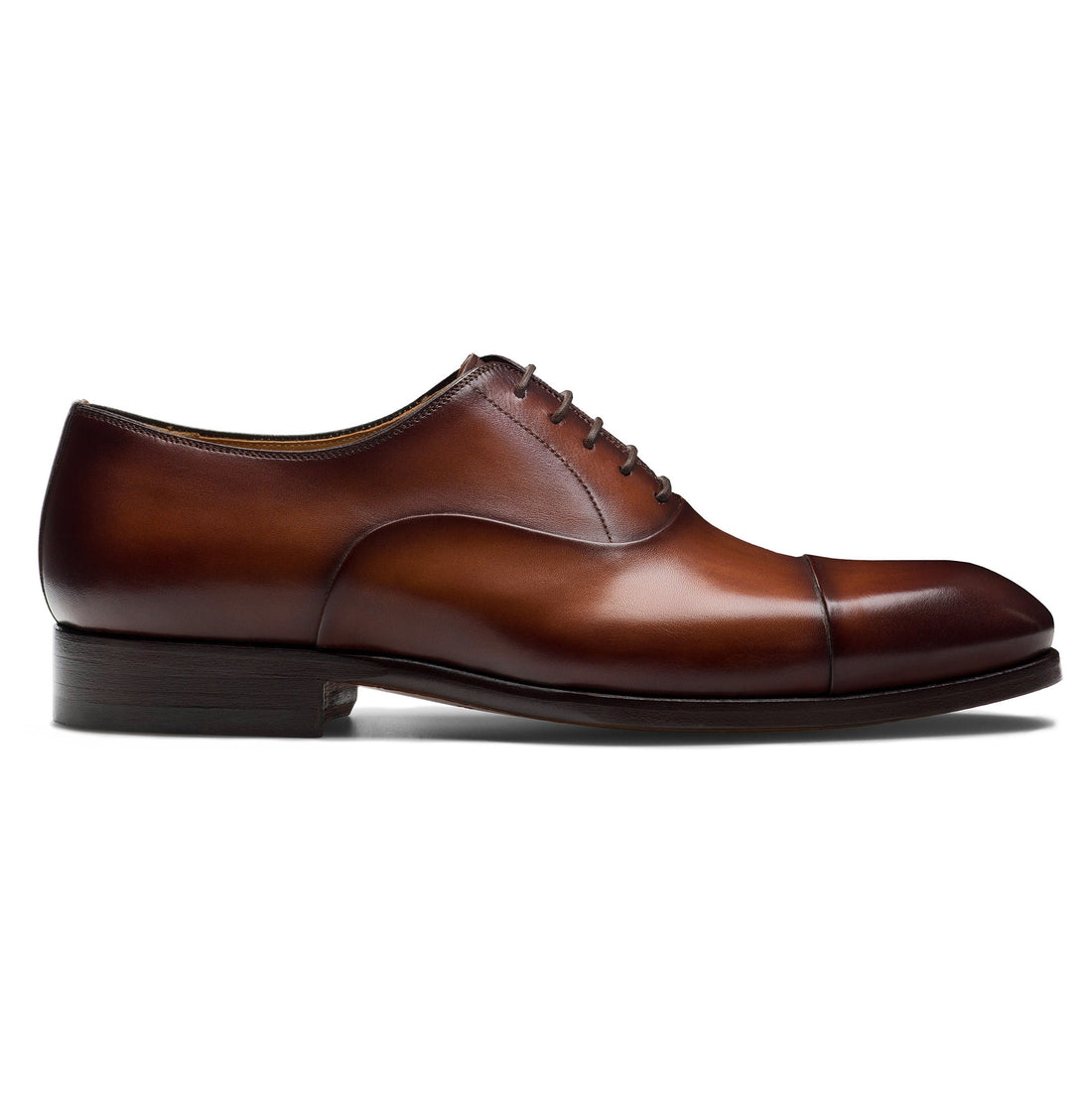 Cognac Naxos Leather Cap-Toe Dress Shoes - Magnanni - Boutique Jacques International