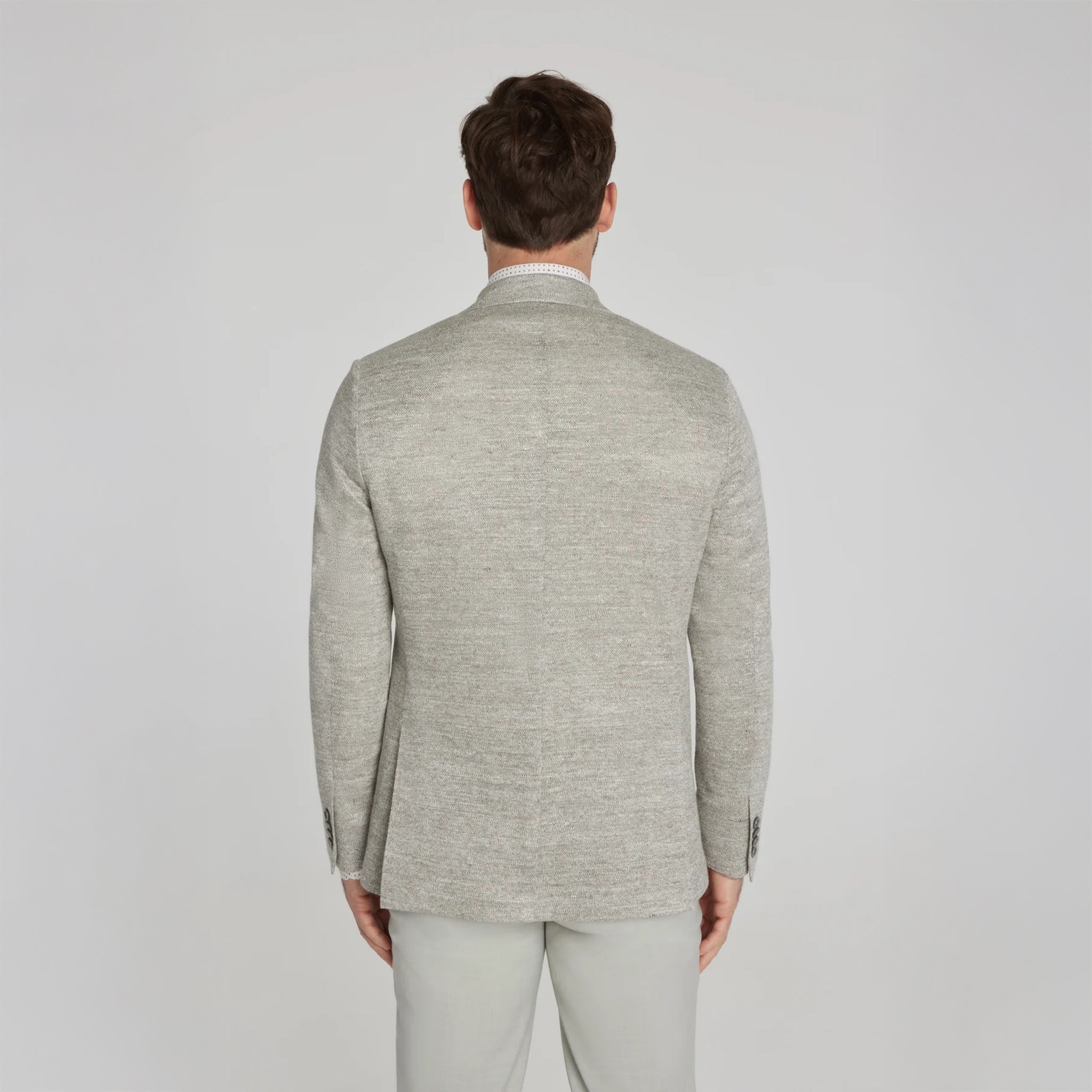 Oatmeal Mouliné Hampton Contemporary Fit Linen Knit Sport Jacket - Jack Victor