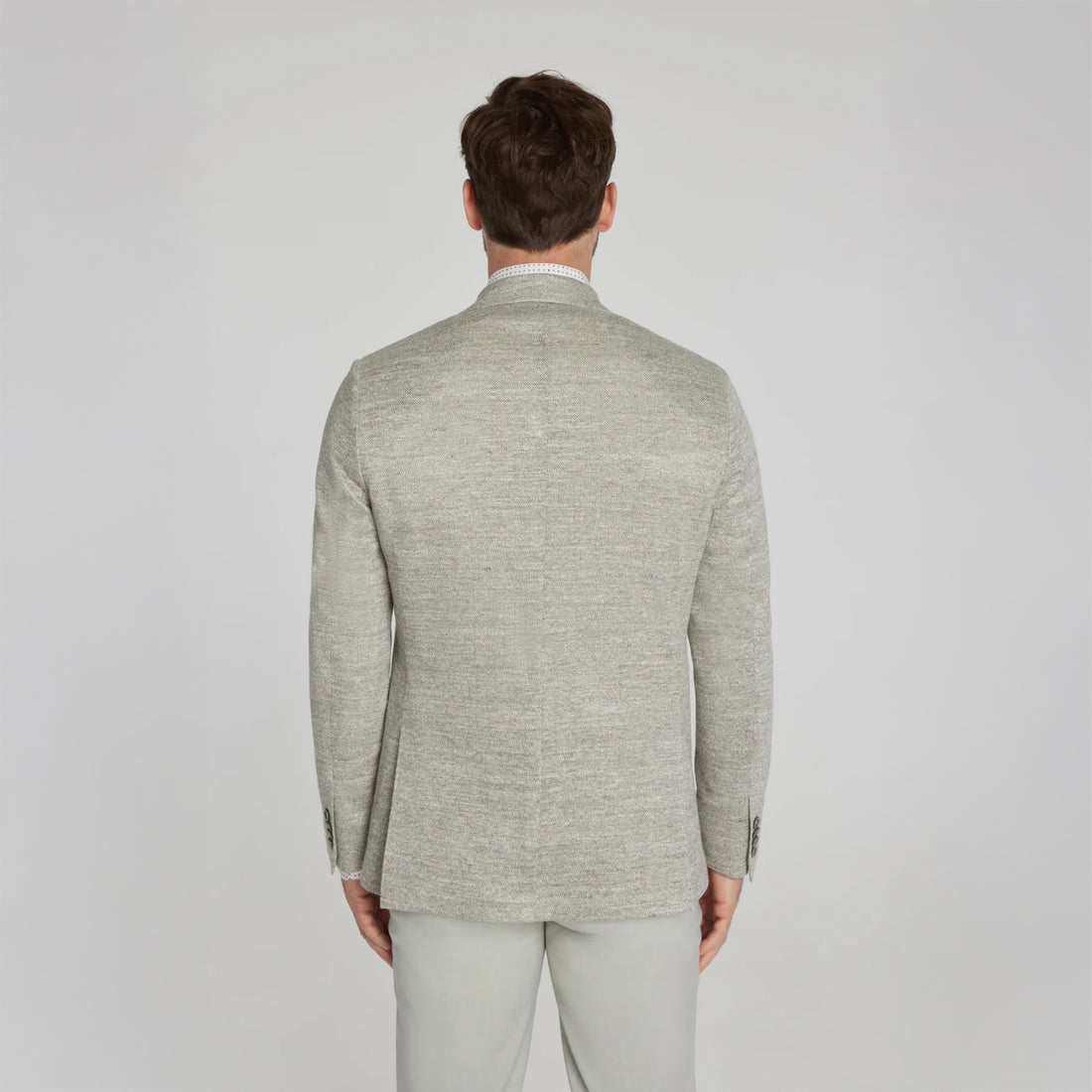 Oatmeal Mouliné Hampton Contemporary Fit Linen Knit Sport Jacket - Jack Victor