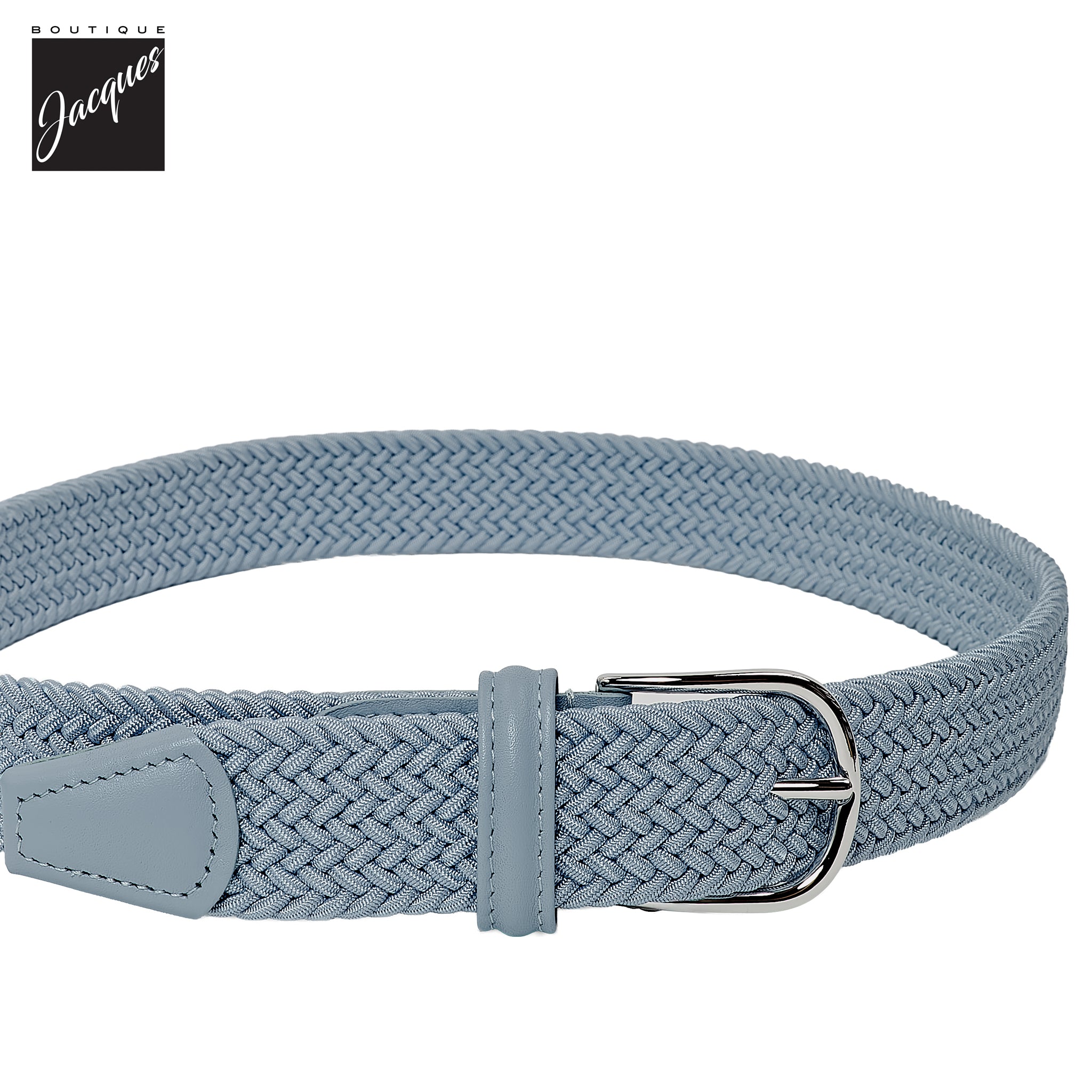 Baby Blue Solid Woven Elastic Belt - Anderson's - Boutique Jacques International