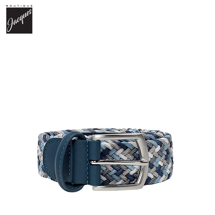 Light Blue Multicolour Woven Elastic Belt - Anderson's - Boutique Jacques International