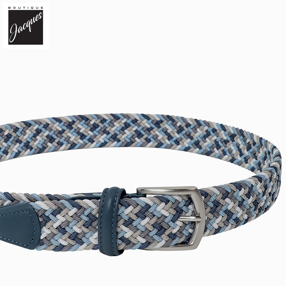 Light Blue Multicolour Woven Elastic Belt - Anderson's - Boutique Jacques International