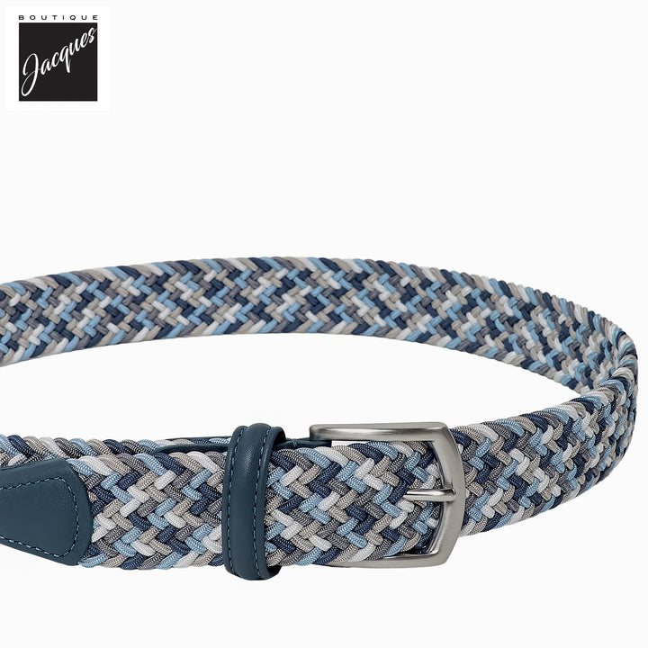 Light Blue Multicolour Woven Elastic Belt - Anderson's - Boutique Jacques International