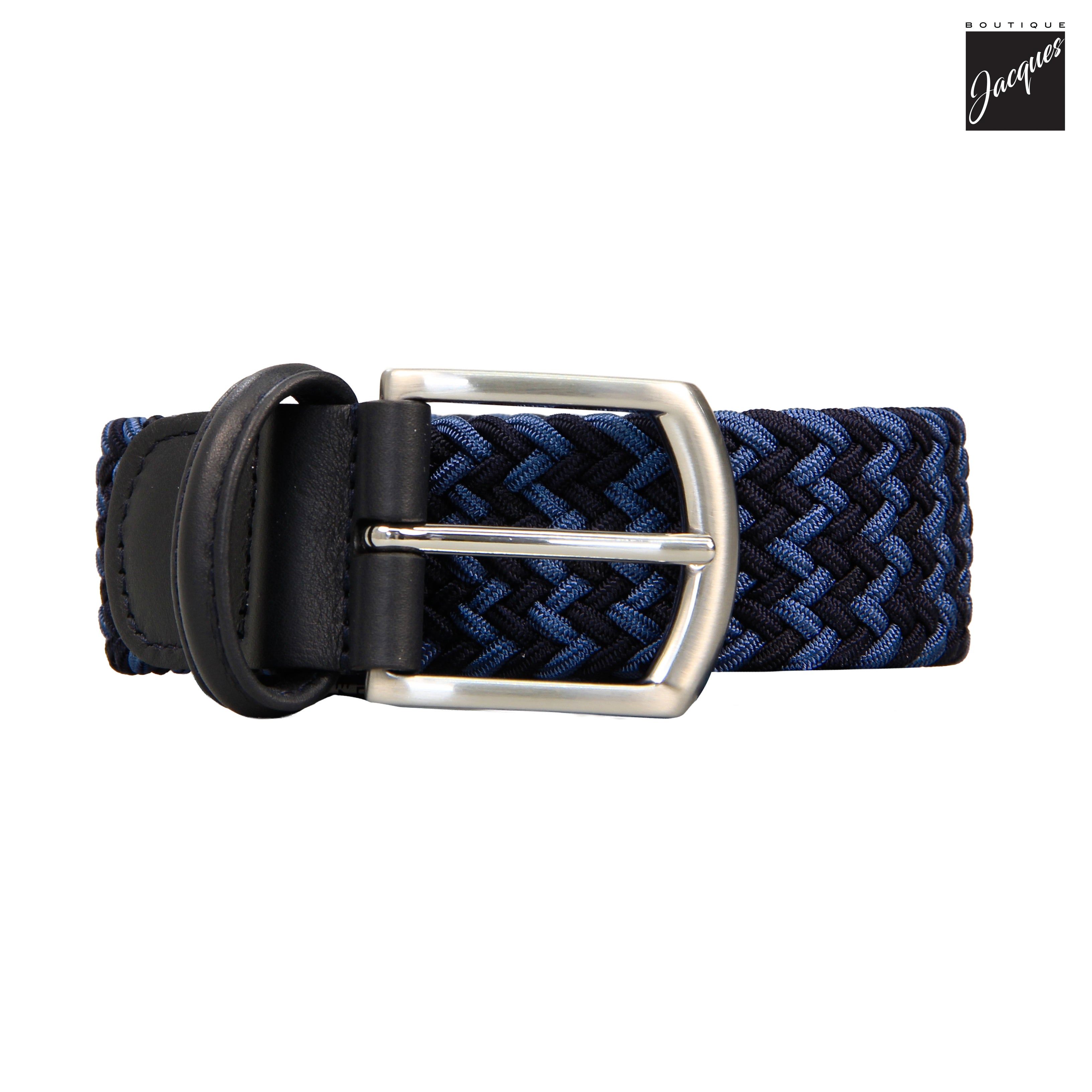 Blue Two-Tone Multicolour Woven Elastic Belt - Anderson's