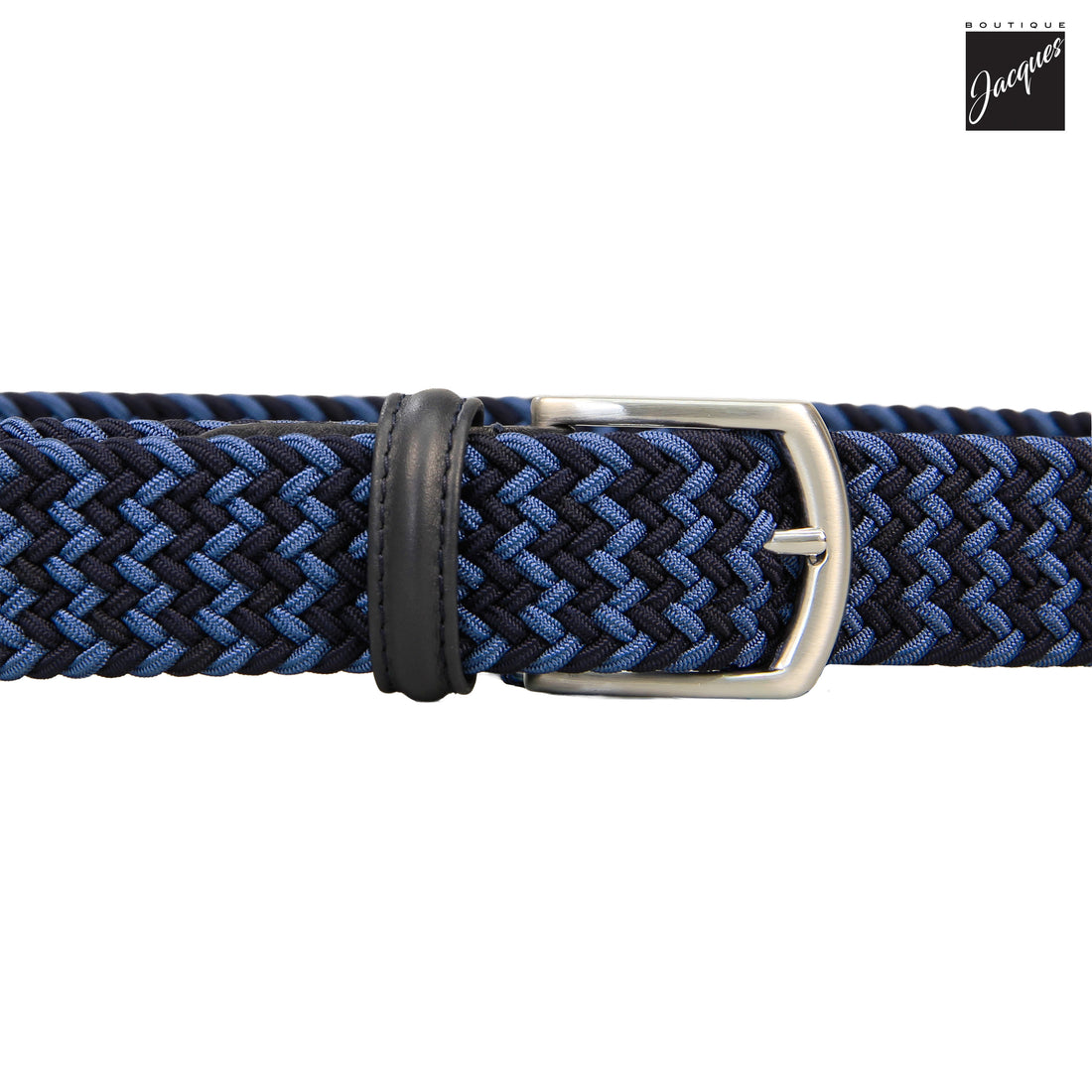 Blue Two-Tone Multicolour Woven Elastic Belt - Anderson's