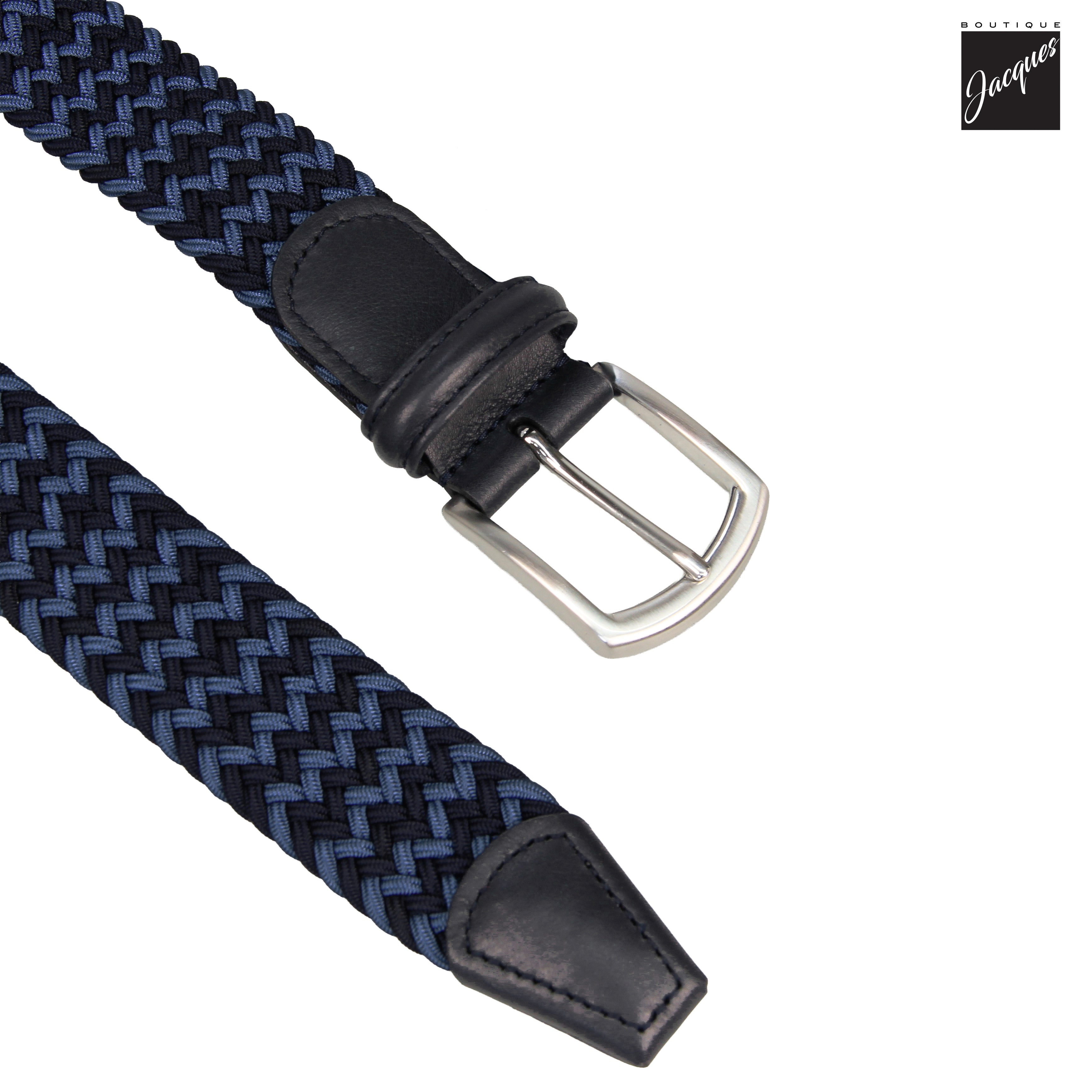 Blue Two-Tone Multicolour Woven Elastic Belt - Anderson's