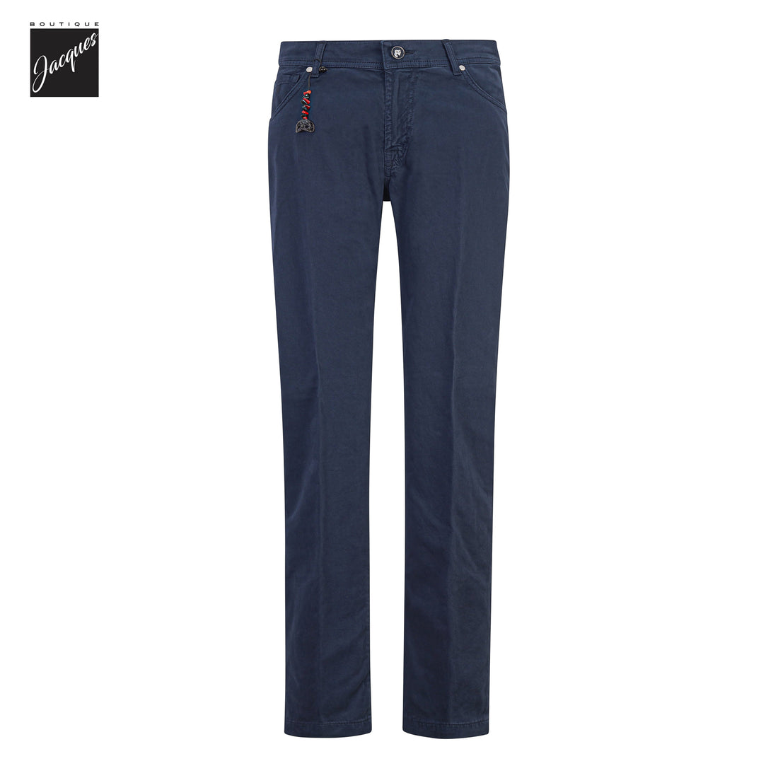 Navy Cotton-Stretch Nerano M Tailored Fit Five Pocket Pants - Marco Pescarolo