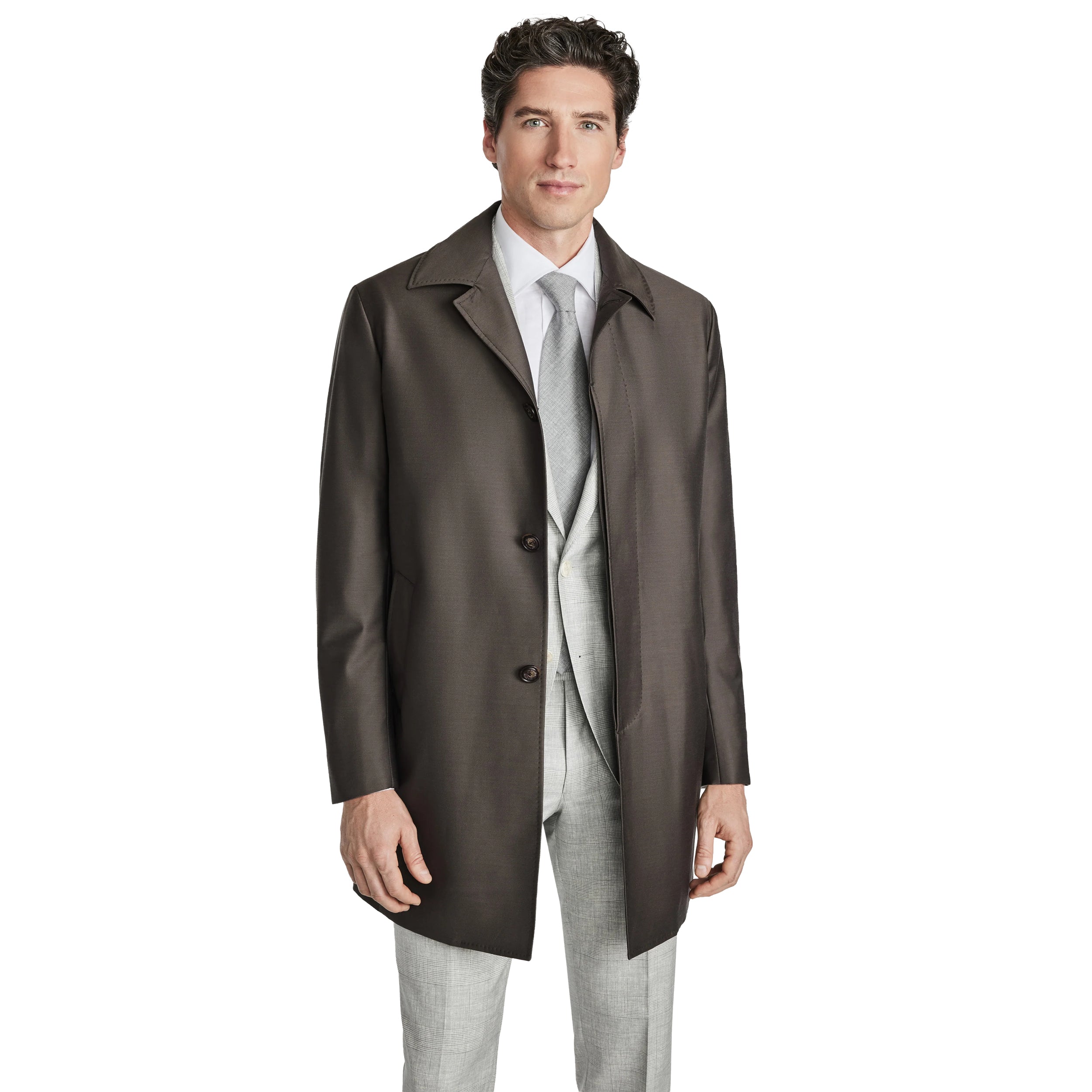 Brown Wool-Blend Loro Piana’s Green Storm System® Herman Raincoat - Jack Victor - Boutique Jacques International