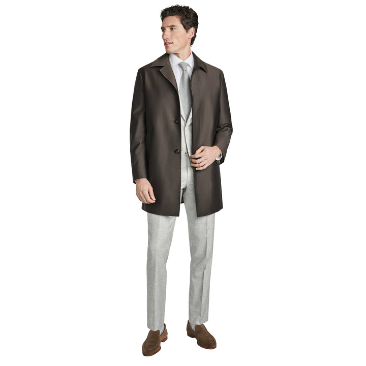 Brown Wool-Blend Loro Piana’s Green Storm System® Herman Raincoat - Jack Victor