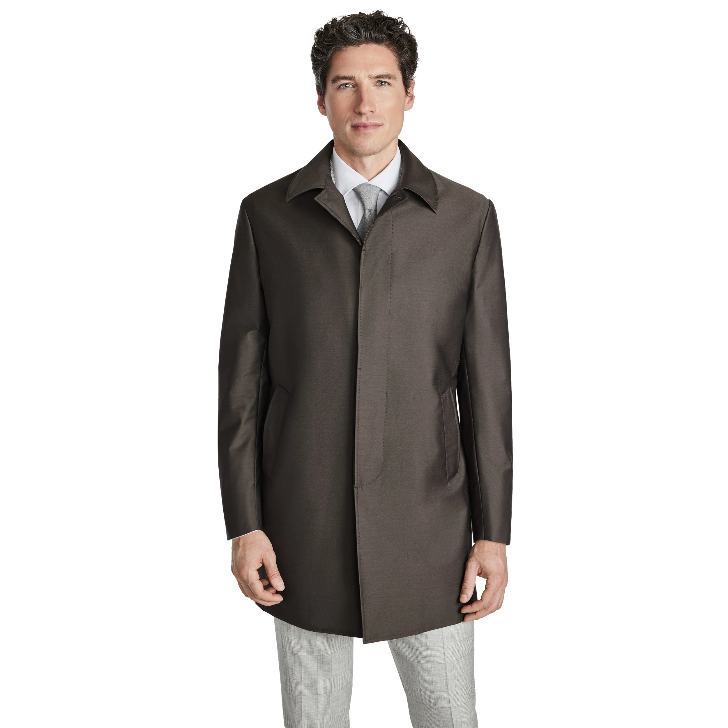 Brown Wool-Blend Loro Piana’s Green Storm System® Herman Raincoat - Jack Victor - Boutique Jacques International