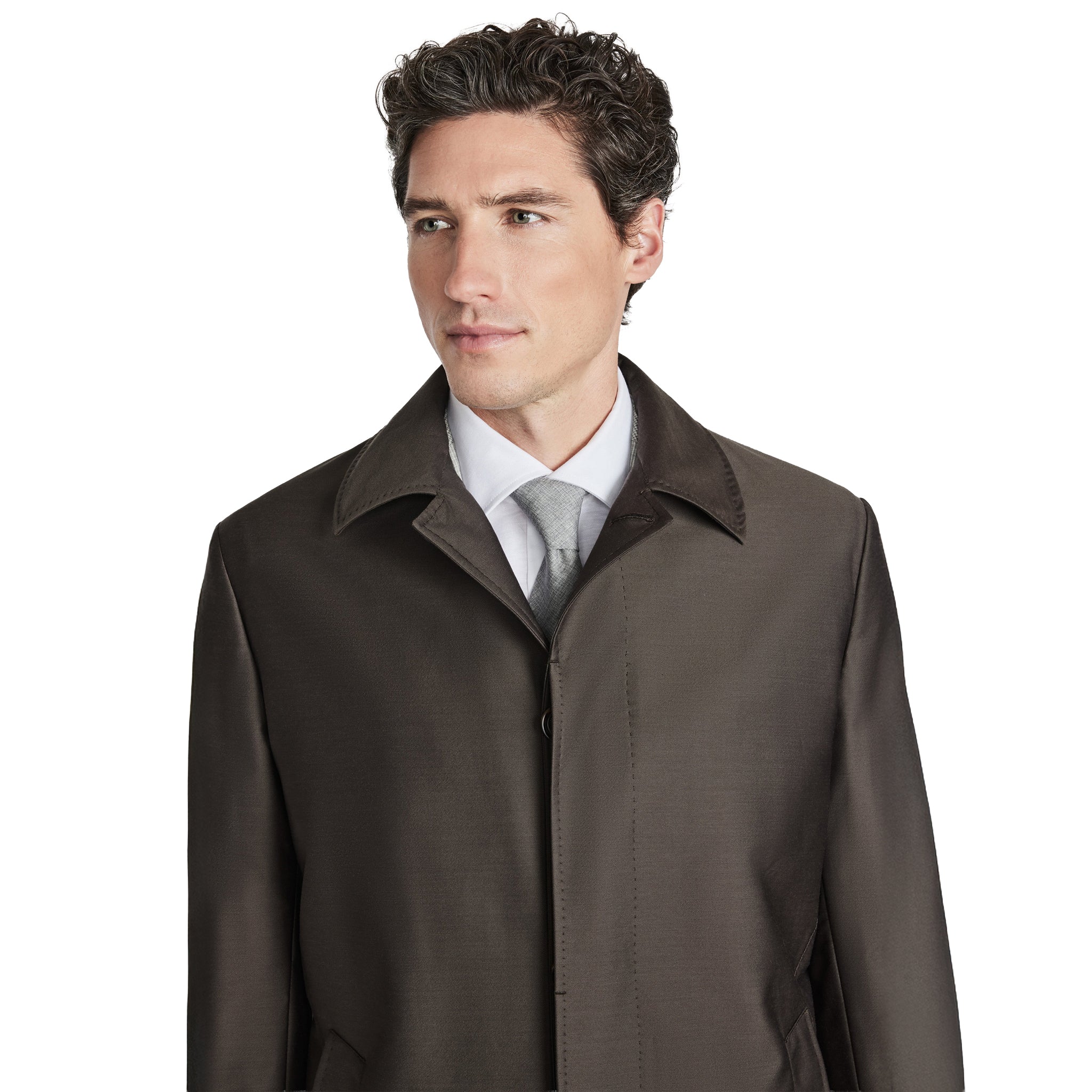 Brown Wool-Blend Loro Piana’s Green Storm System® Herman Raincoat - Jack Victor - Boutique Jacques International