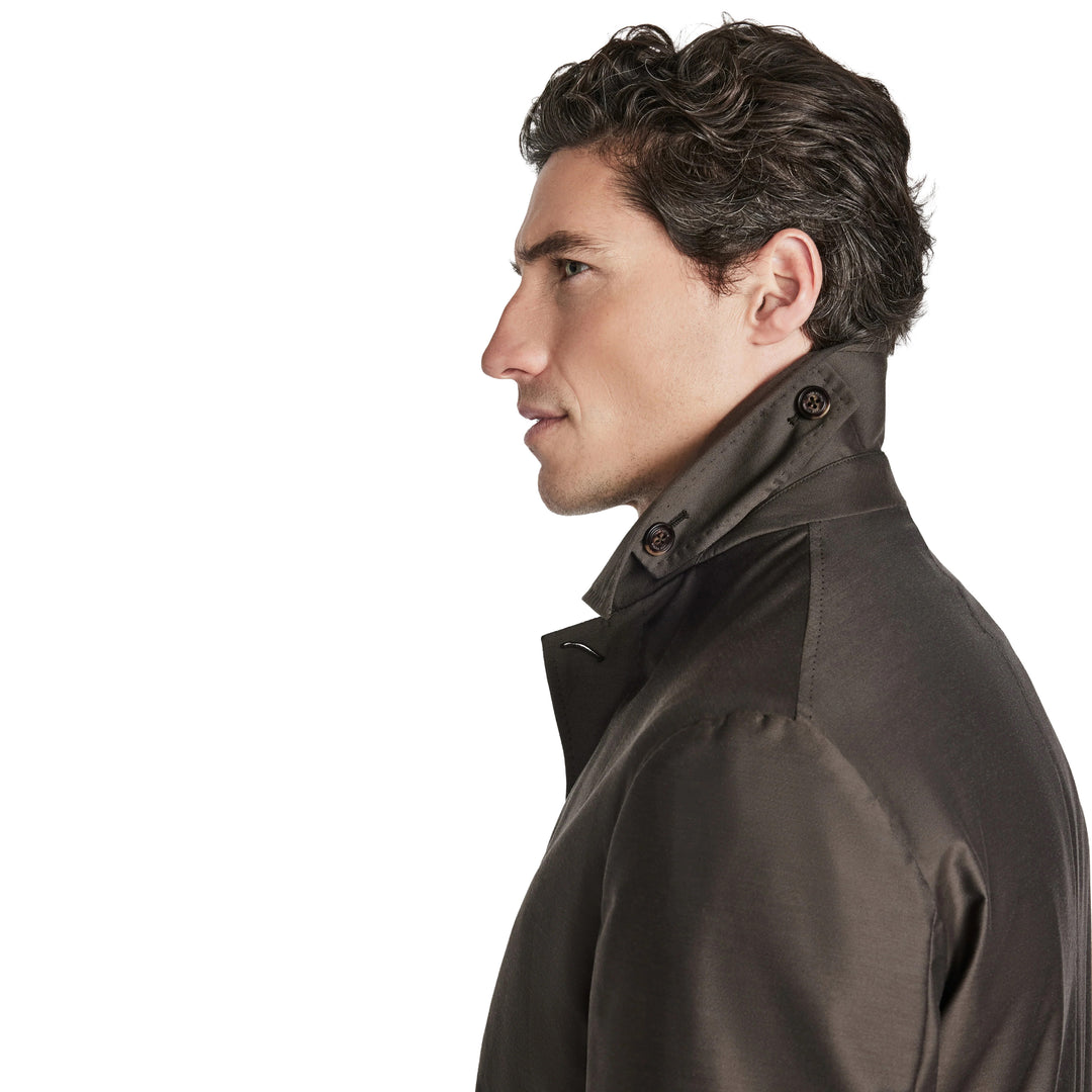 Brown Wool-Blend Loro Piana’s Green Storm System® Herman Raincoat - Jack Victor