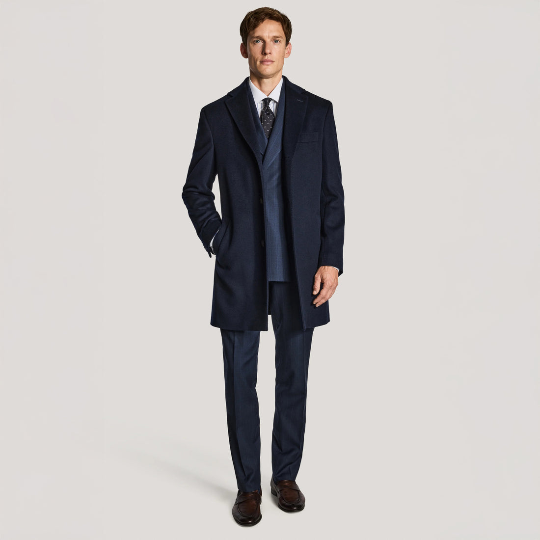 Pardessus Wesley en laine et cachemire bleu nuit - Jack Victor