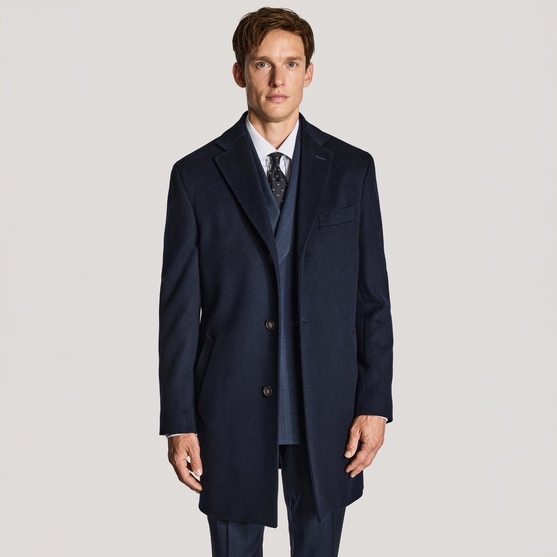 Pardessus Wesley en laine et cachemire bleu nuit - Jack Victor