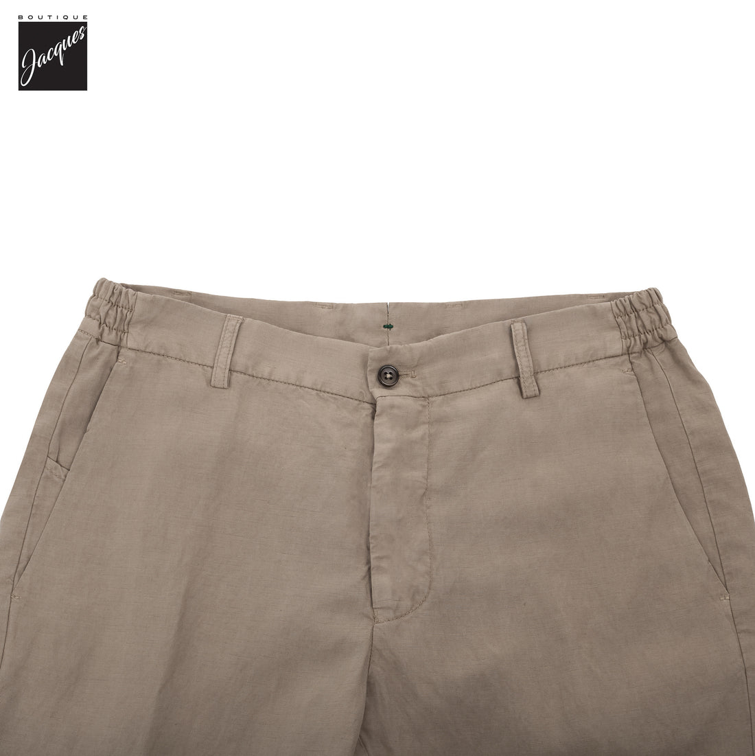 Light Fango (Mud) Lyocell-Linen Elax Bermuda Shorts - Berwich - Boutique Jacques International