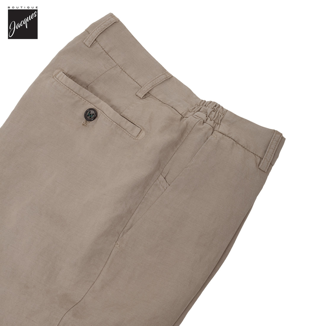 Light Fango (Mud) Lyocell-Linen Elax Bermuda Shorts - Berwich - Boutique Jacques International