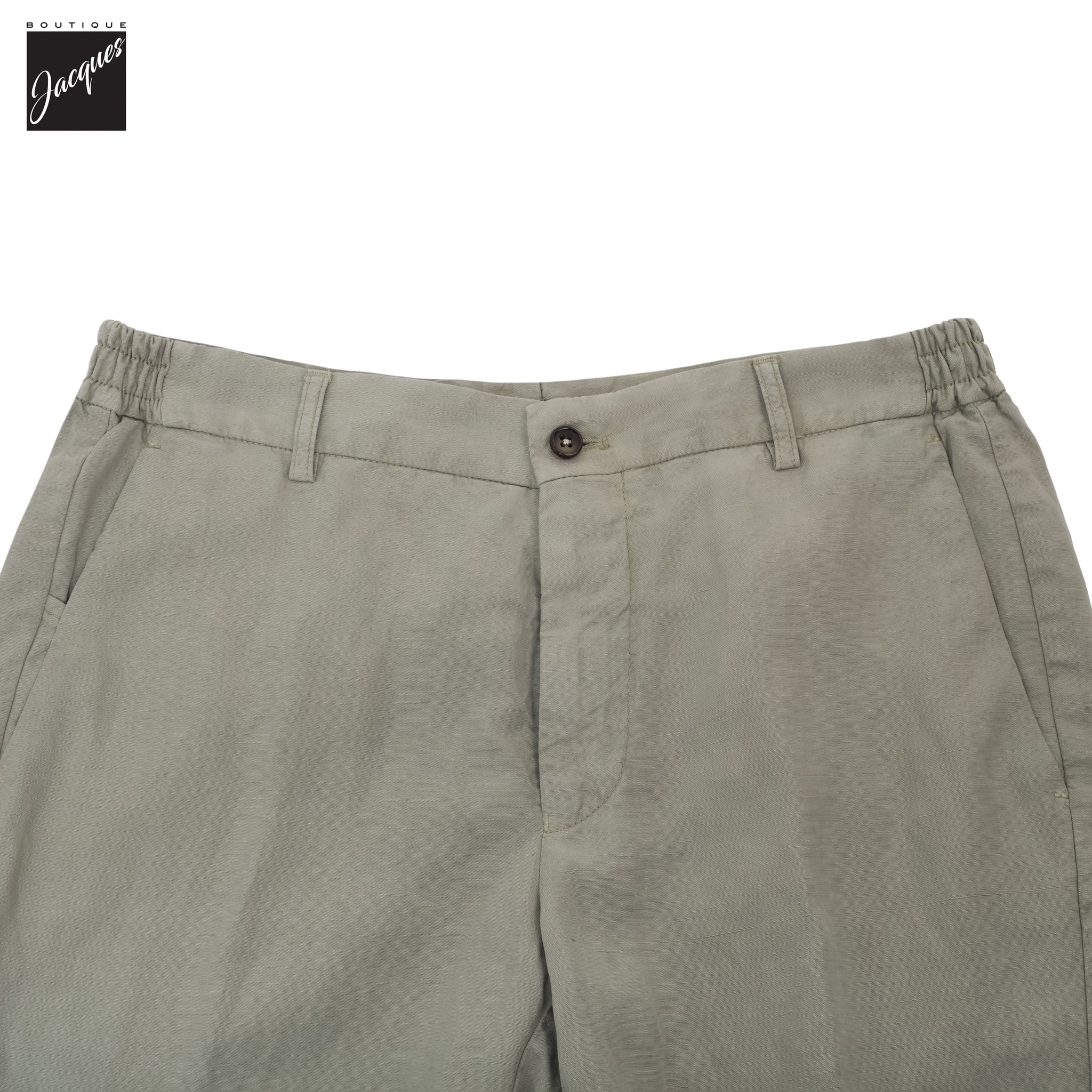 Salvia Sage Lyocell-Linen Elax Bermuda Shorts - Berwich - Boutique Jacques International