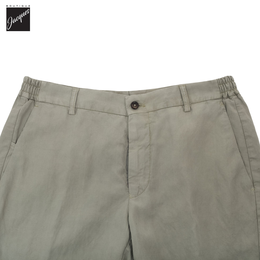 Salvia Sage Lyocell-Linen Elax Bermuda Shorts - Berwich - Boutique Jacques International