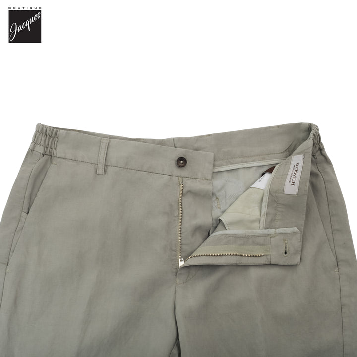 Salvia Sage Lyocell-Linen Elax Bermuda Shorts - Berwich - Boutique Jacques International