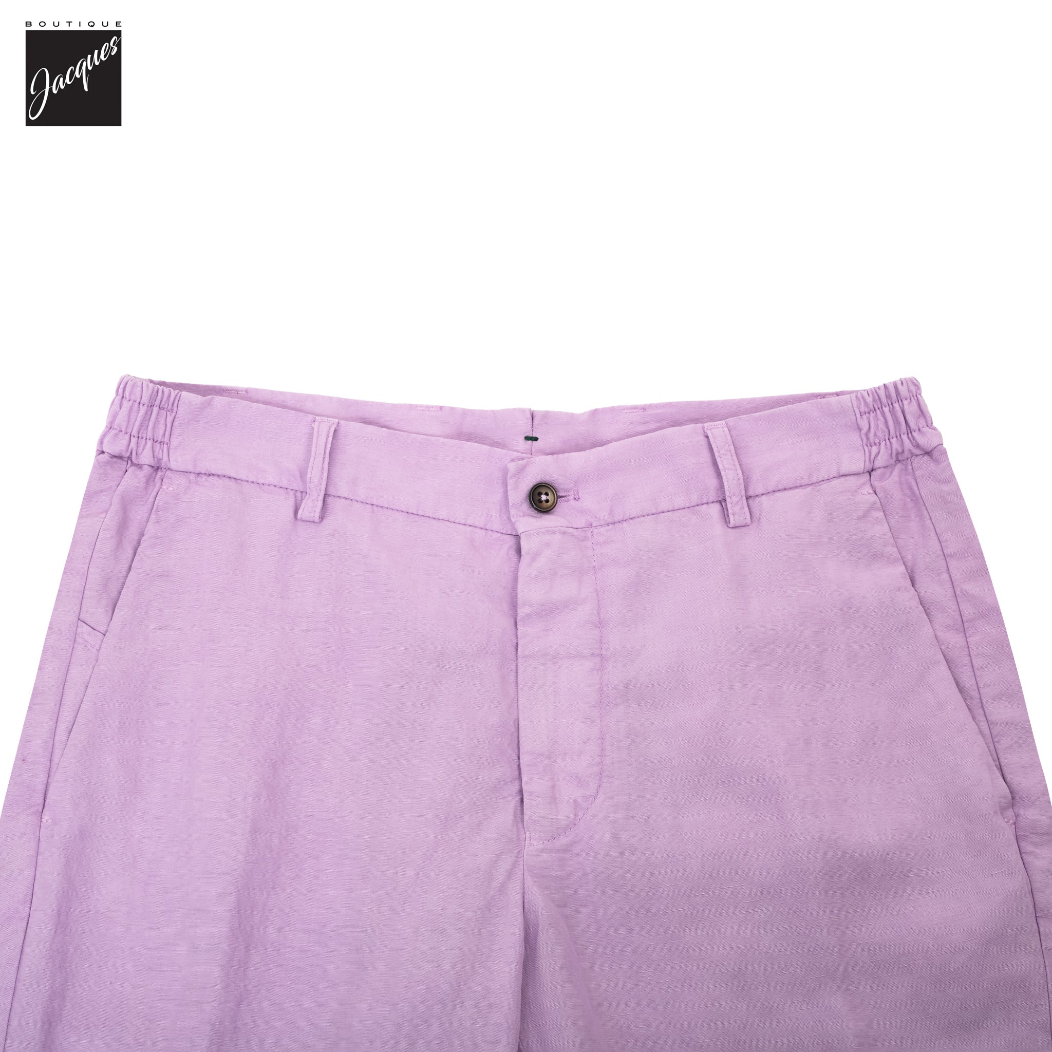 Lilac Lyocell-Linen Elax Bermuda Shorts - Berwich - Boutique Jacques International