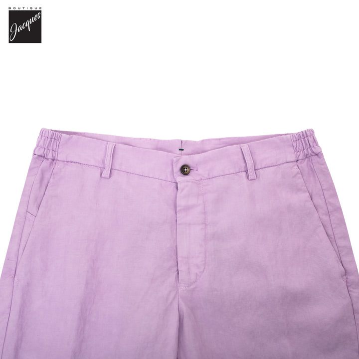 Lilac Lyocell-Linen Elax Bermuda Shorts - Berwich - Boutique Jacques International
