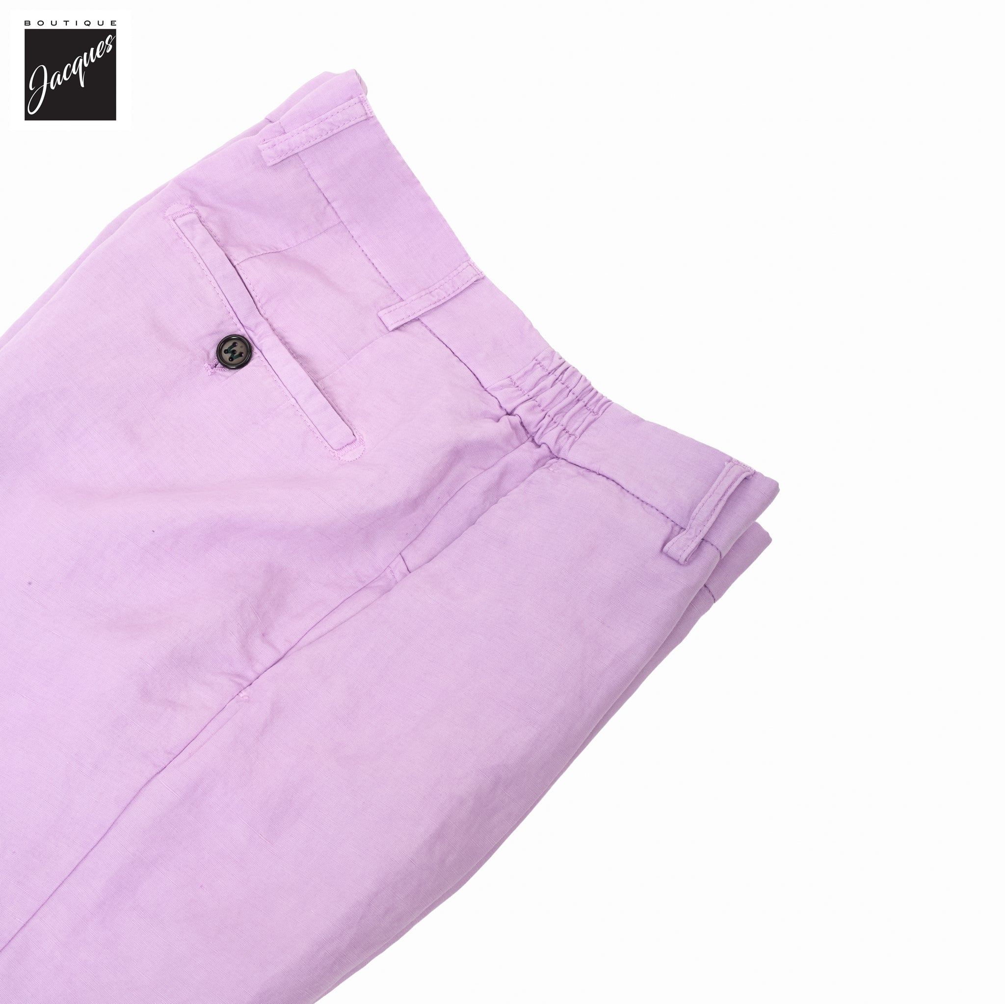 Lilac Lyocell-Linen Elax Bermuda Shorts - Berwich - Boutique Jacques International