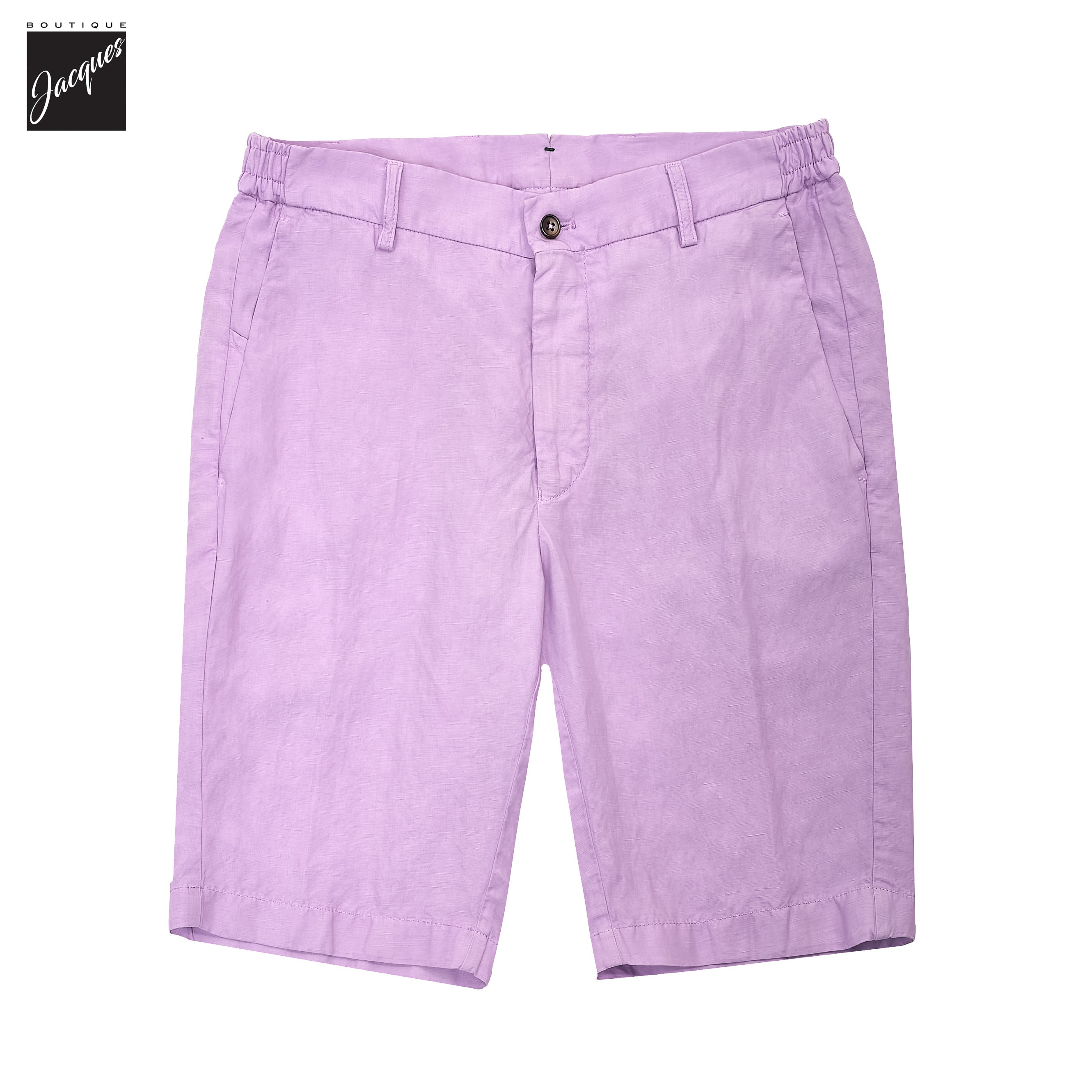 Lilac Lyocell-Linen Elax Bermuda Shorts - Berwich - Boutique Jacques International