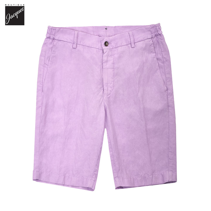 Lilac Lyocell-Linen Elax Bermuda Shorts - Berwich - Boutique Jacques International