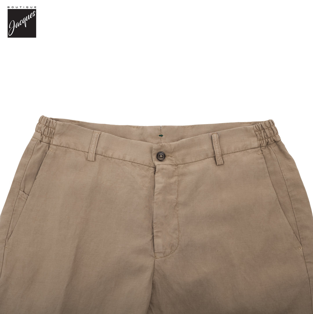 Butternut Beige Lyocell-Linen Elax Bermuda Shorts - Berwich - Boutique Jacques International