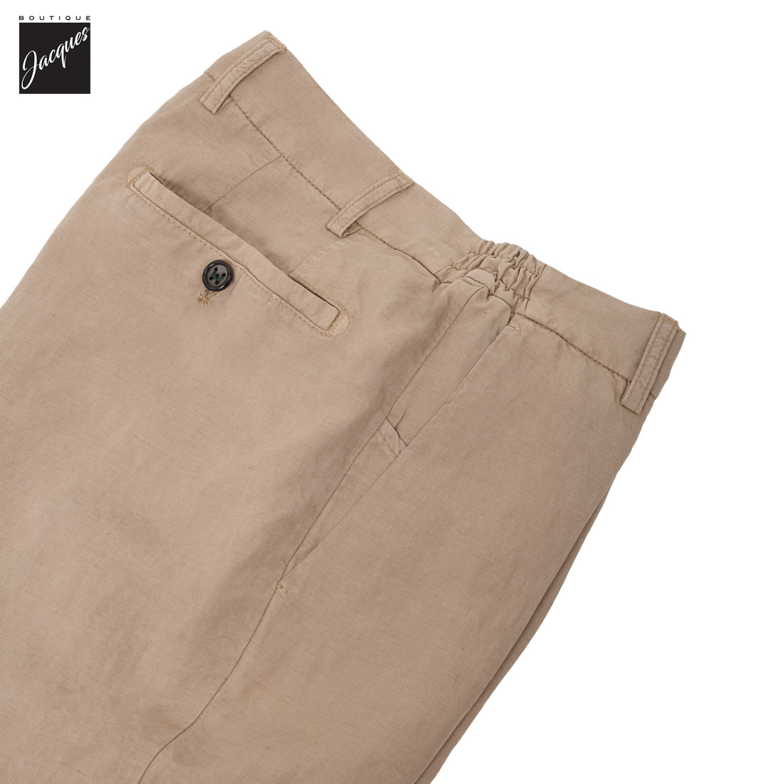 Butternut Beige Lyocell-Linen Elax Bermuda Shorts - Berwich - Boutique Jacques International