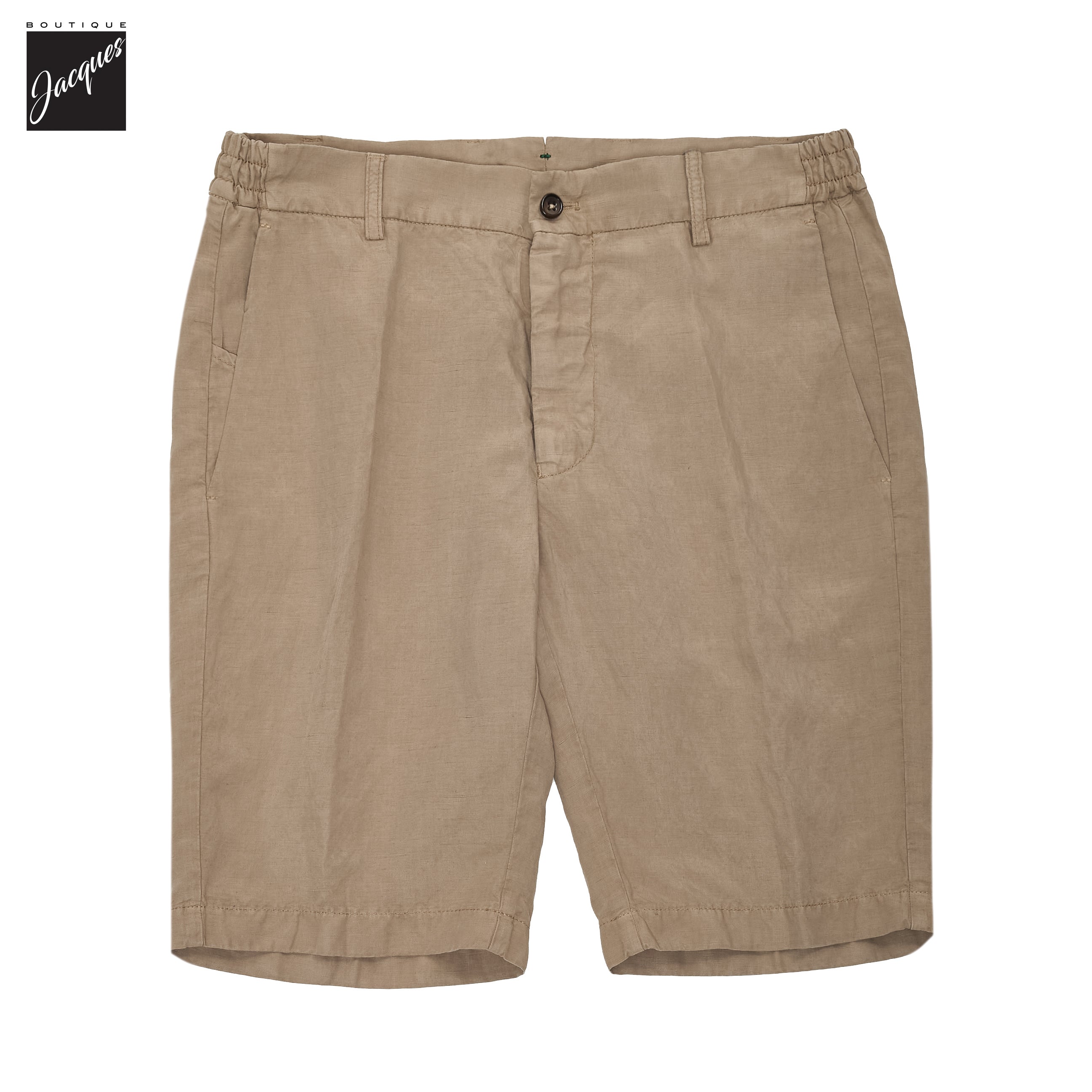 Butternut Beige Lyocell-Linen Elax Bermuda Shorts - Berwich - Boutique Jacques International