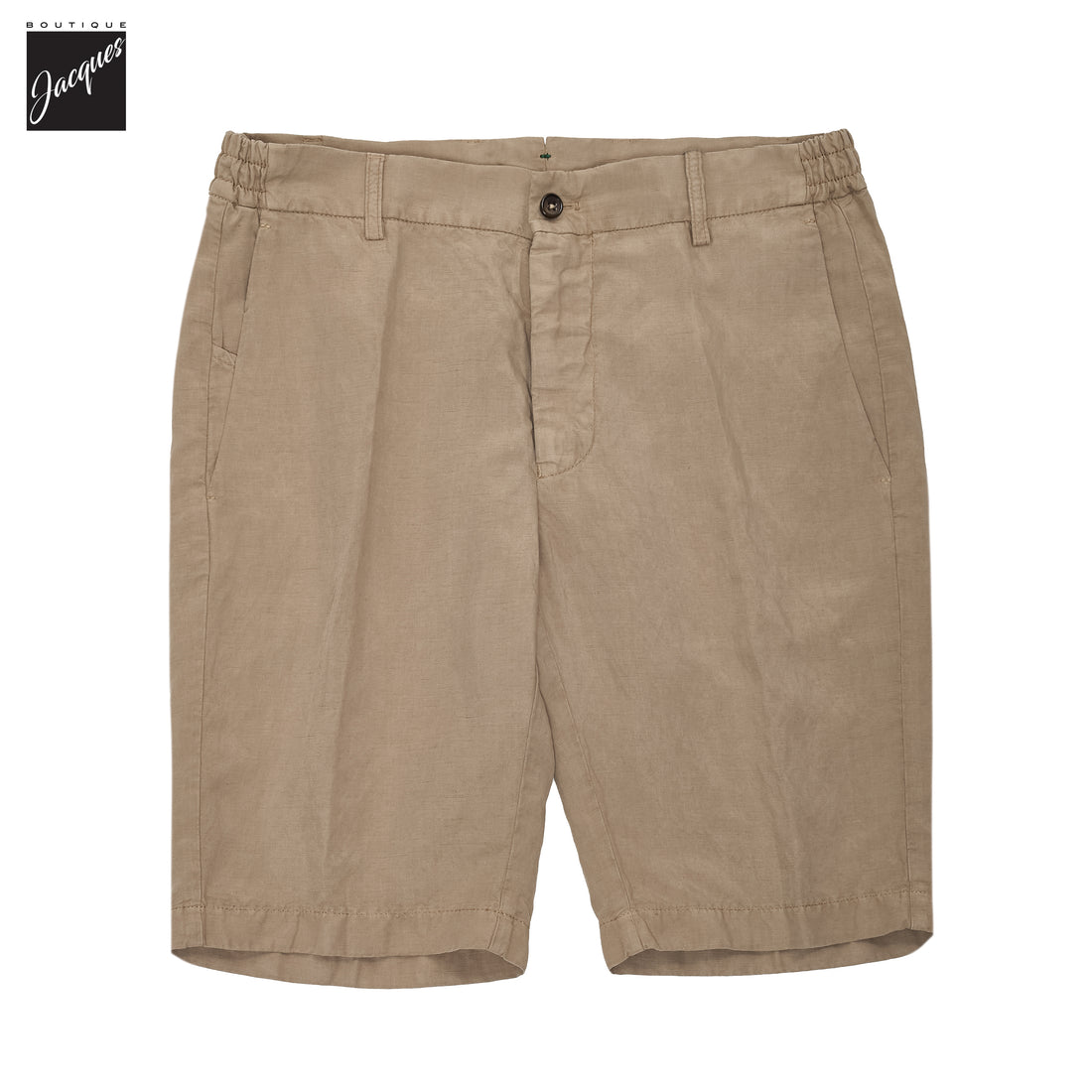 Butternut Beige Lyocell-Linen Elax Bermuda Shorts - Berwich - Boutique Jacques International