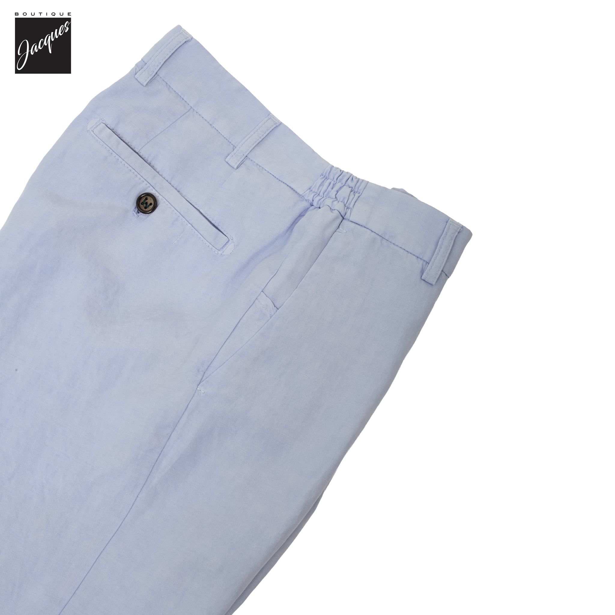 Light Azzurro Blue Lyocell-Linen Elax Bermuda Shorts - Berwich - Boutique Jacques International