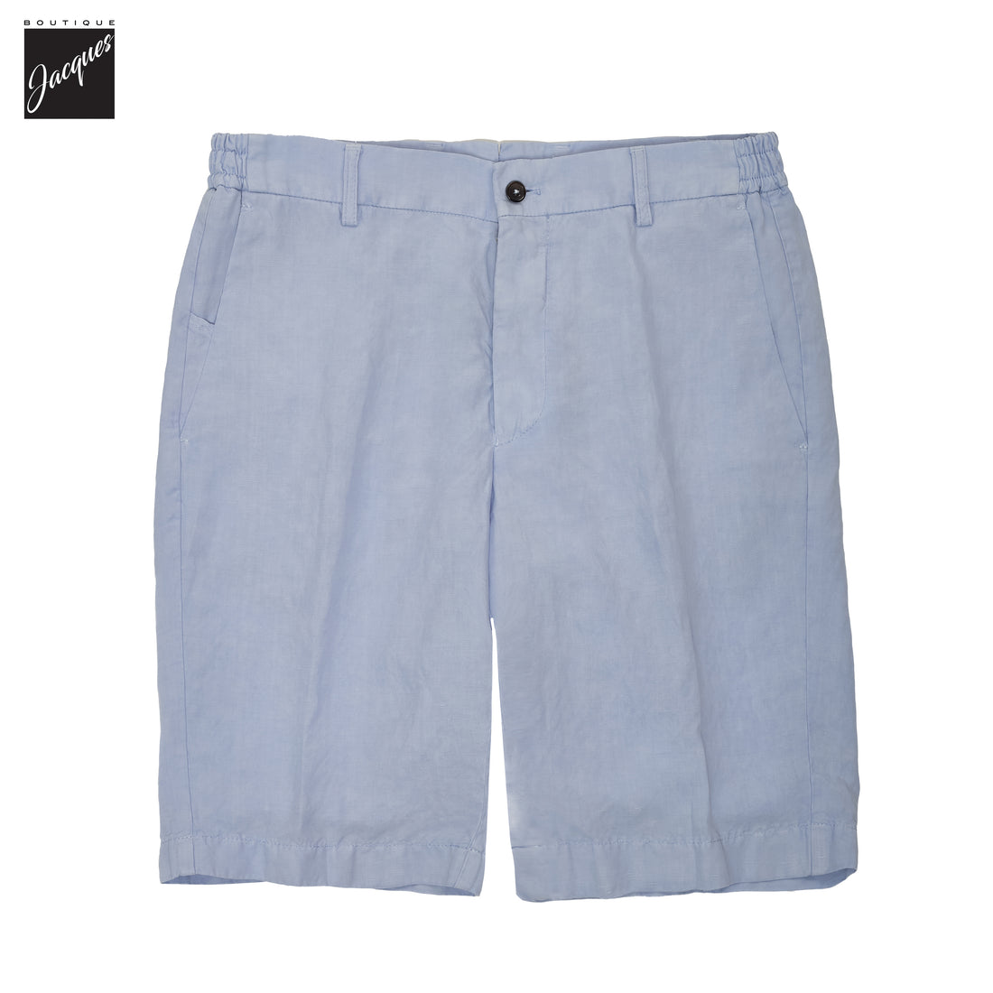 Light Azzurro Blue Lyocell-Linen Elax Bermuda Shorts - Berwich - Boutique Jacques International