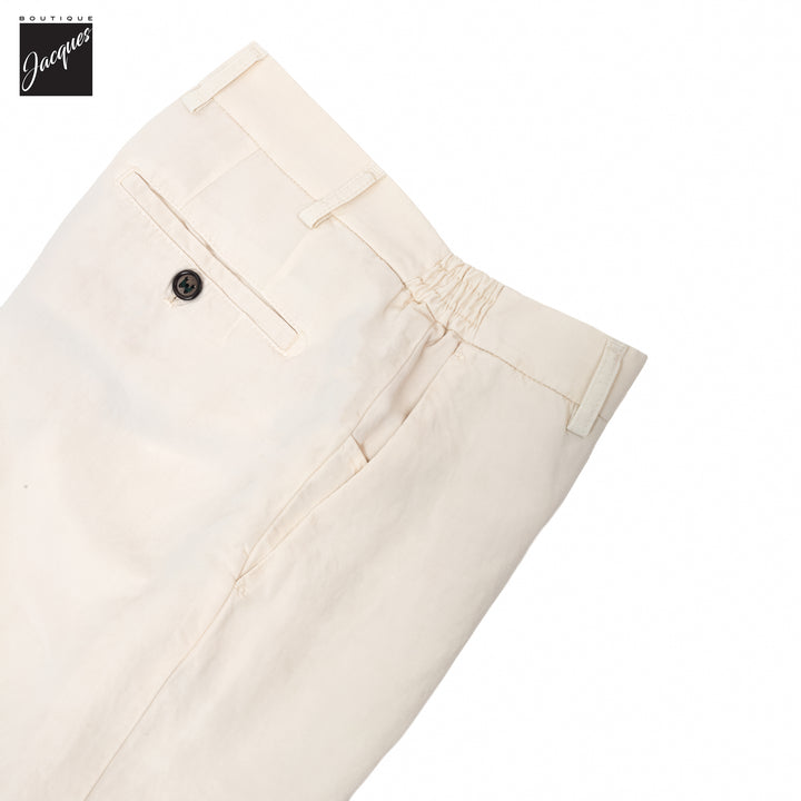 Latte Cream Lyocell-Linen Elax Bermuda Shorts - Berwich - Boutique Jacques International