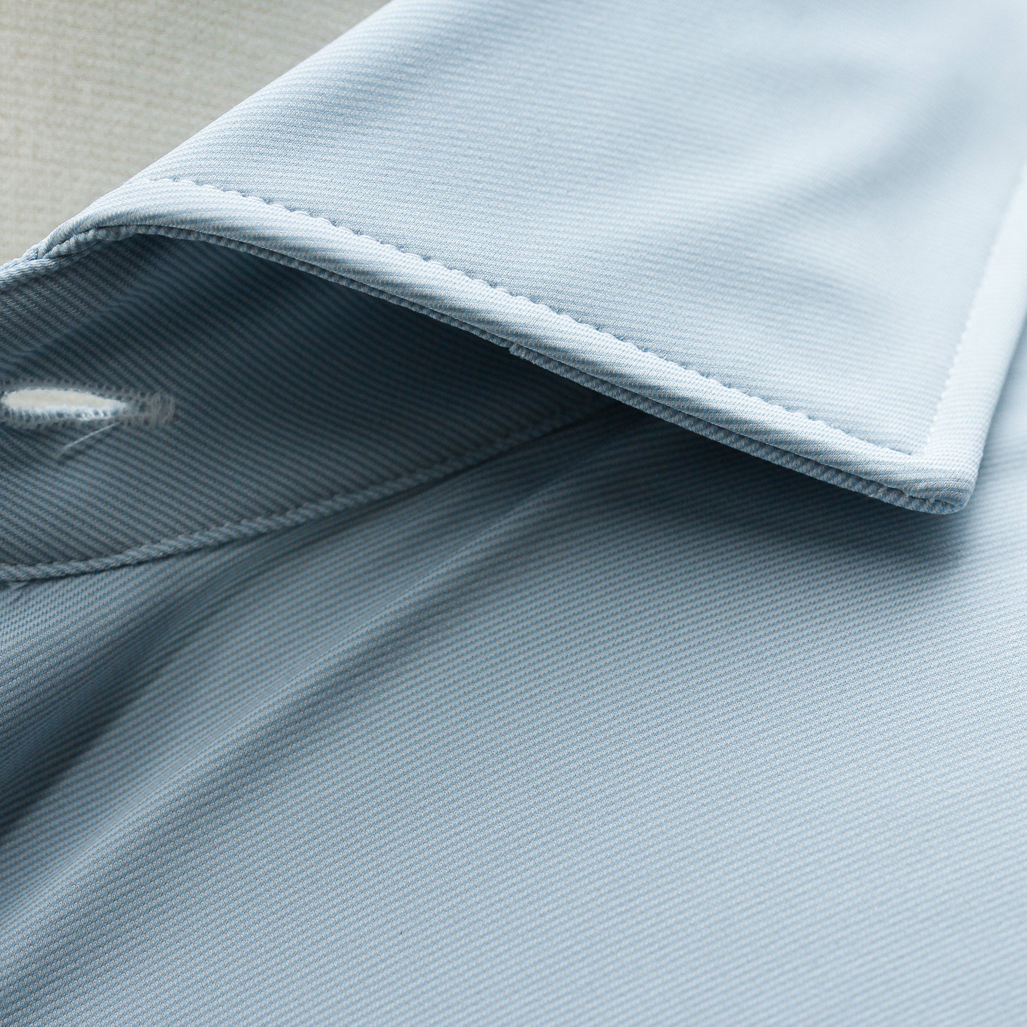 Light Blue Woven Jersey Stretch Slim Fit Shirt - Orian