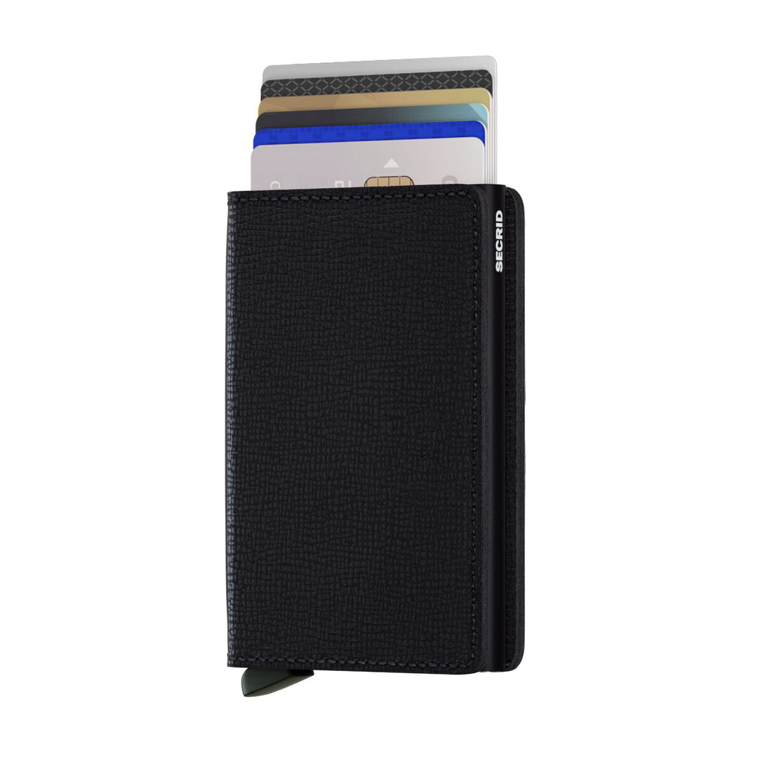 Crisple Black Leather SlimWallet - Secrid - Boutique Jacques International