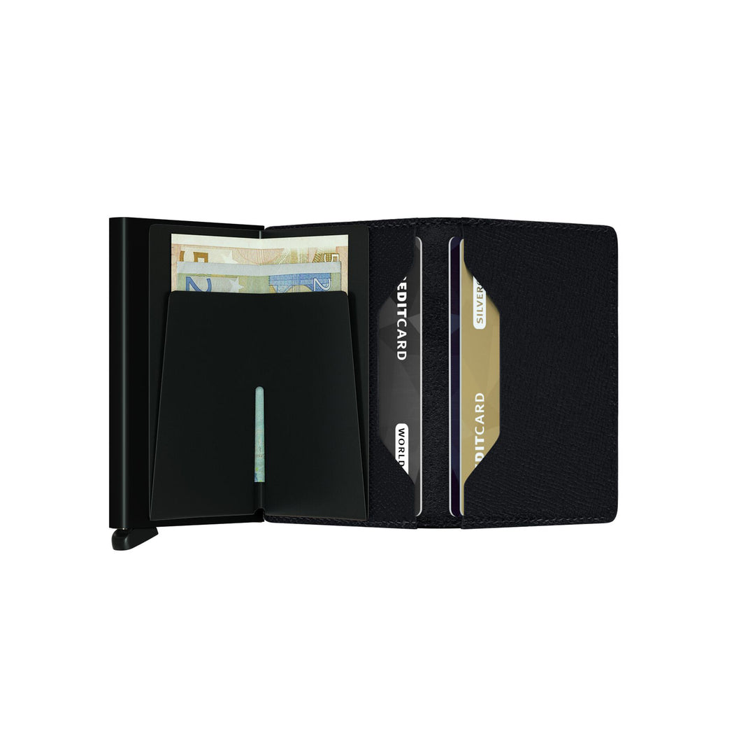 Crisple Black Leather SlimWallet - Secrid - Boutique Jacques International