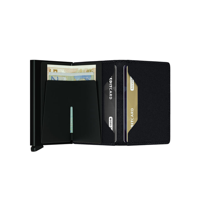 Crisple Black Leather SlimWallet - Secrid - Boutique Jacques International