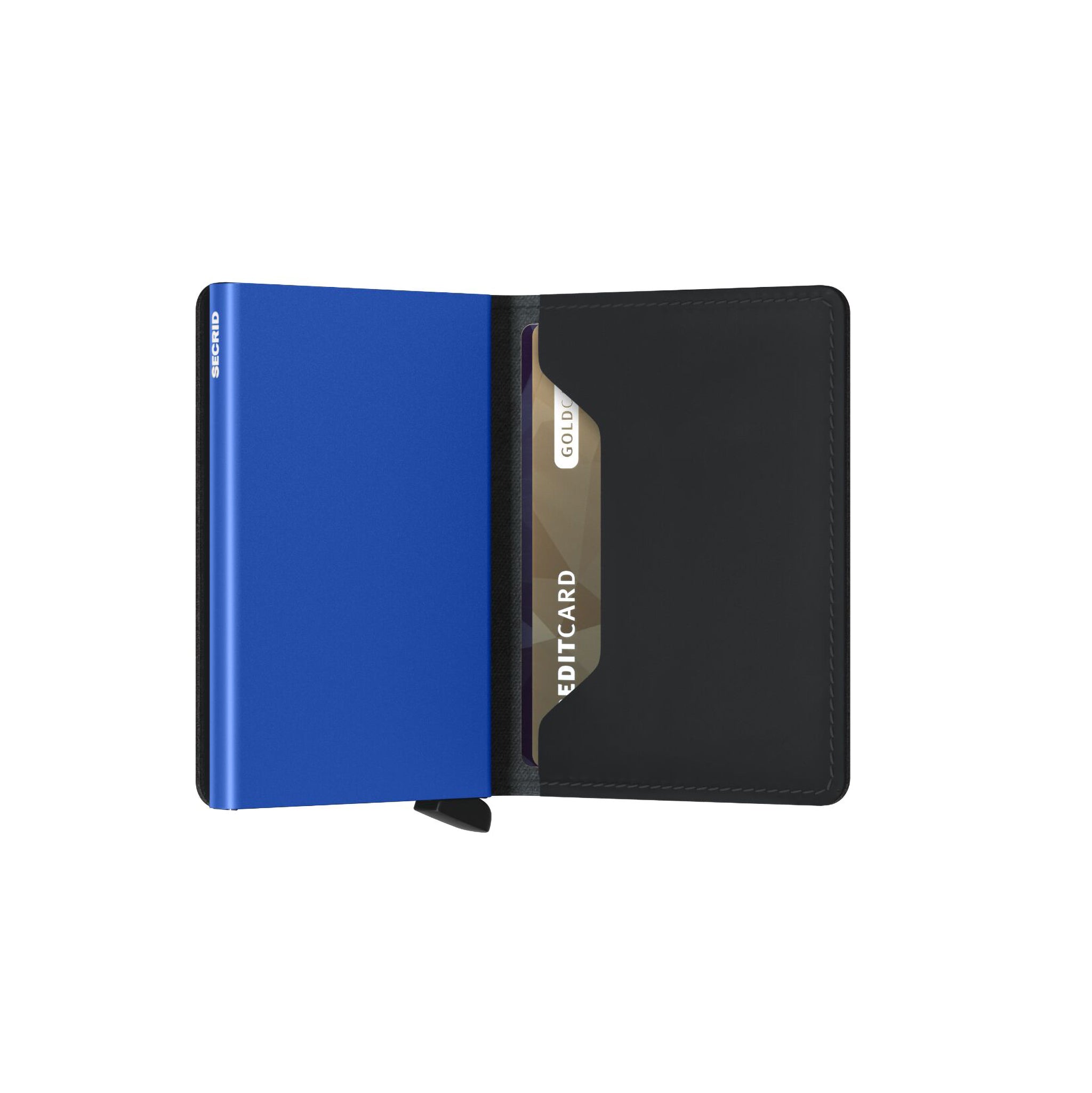 Matte Black & Blue Leather SlimWallet - Secrid