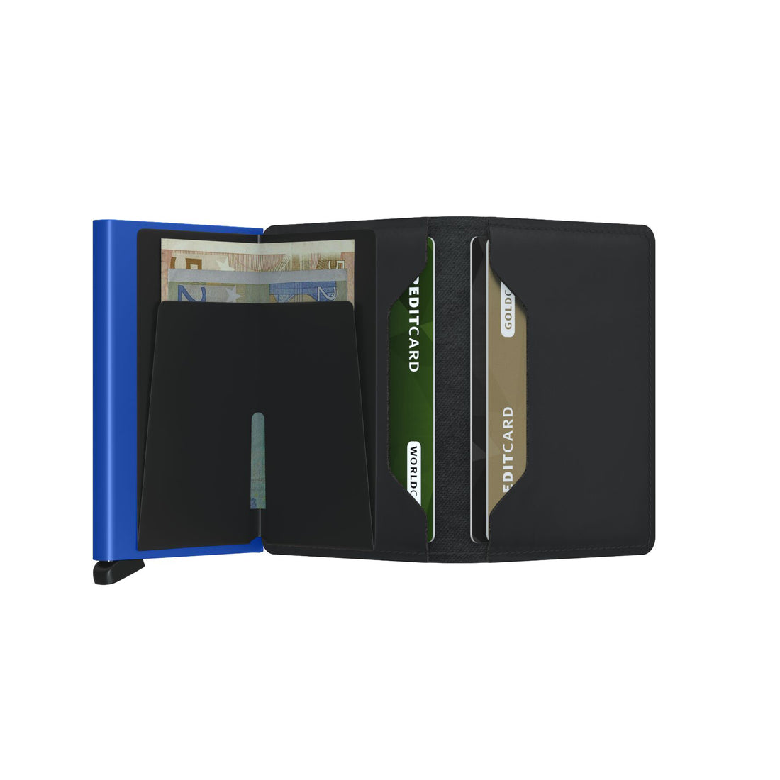 Matte Black & Blue Leather SlimWallet - Secrid