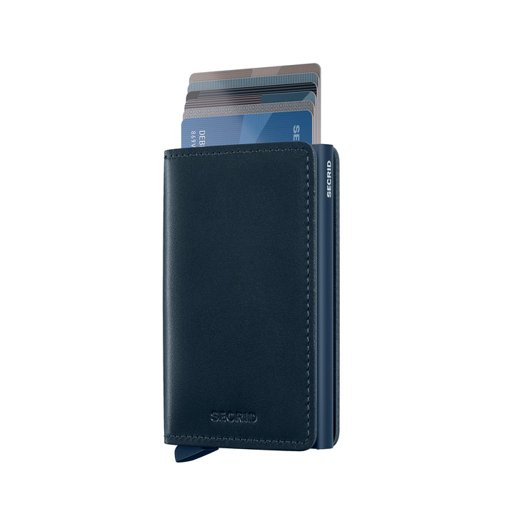 Original Navy-Navy Leather SlimWallet - Secrid - Boutique Jacques International